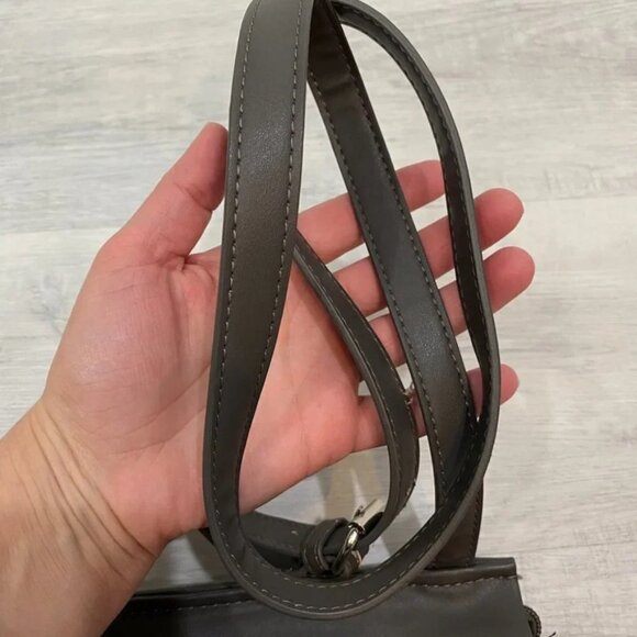 Roots 73 Nylon and Leather Taupe Colored Crossbody Bag with Adjustable Strap - Picture 12 of 16